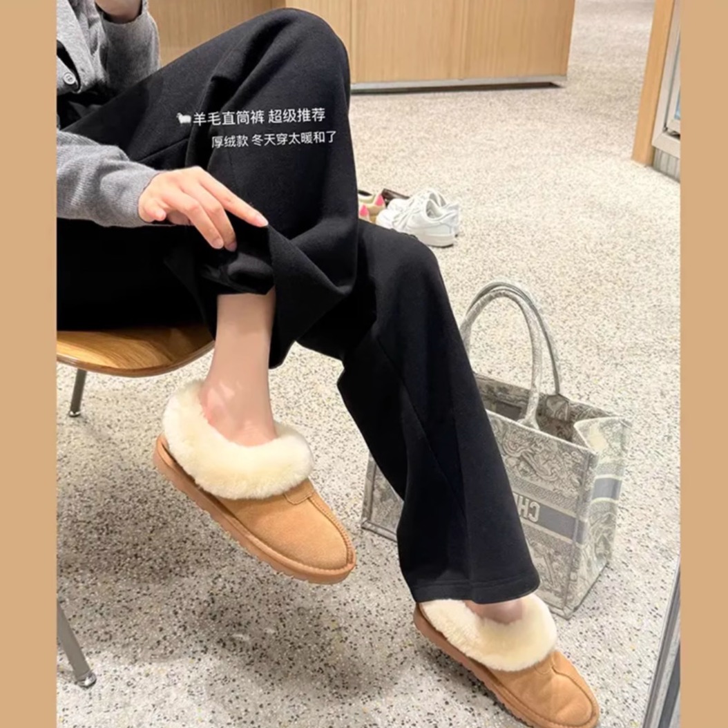 孕妇裤子秋冬季托腹打底裤加绒加厚羊绒阔腿裤软软糯糯垂感休闲裤