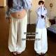 子夏季 直筒休闲裤 薄款 子侧调节外穿透气阔腿裤 夏 宽松抽绳裤 孕妇裤