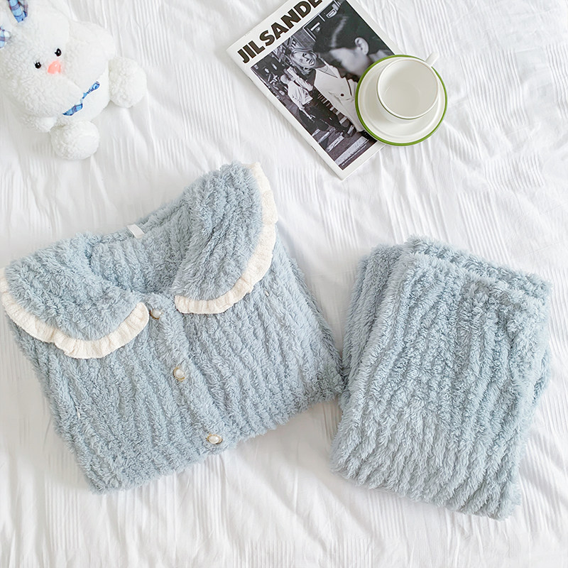 가을겨울 여성 임산부 잠옷 도톰한 산후 3D컷 벨벳 여성 임산부 잠옷 겨울용 수유 및 수유복