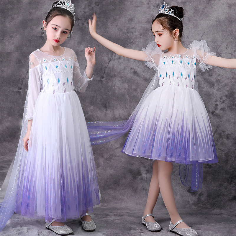 女童艾莎裙爱莎渐变圣诞节服装