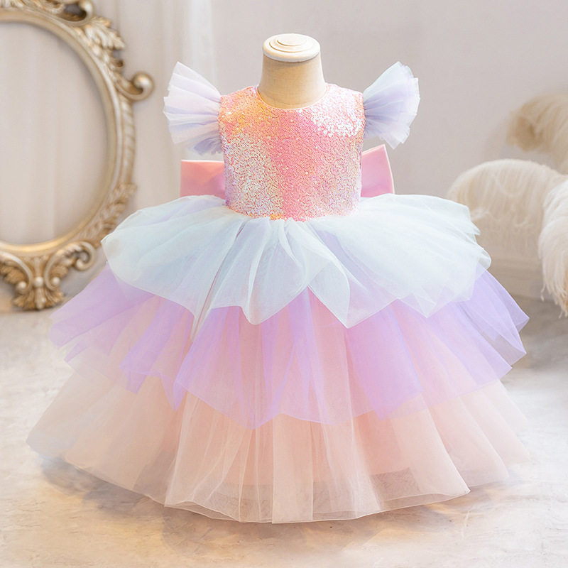 儿童生日宴会公主裙婴幼儿周岁幼儿园舞蹈演出服花童婚宴晚礼服
