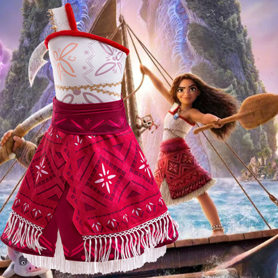 女童海洋奇缘2莫阿娜连衣裙moana