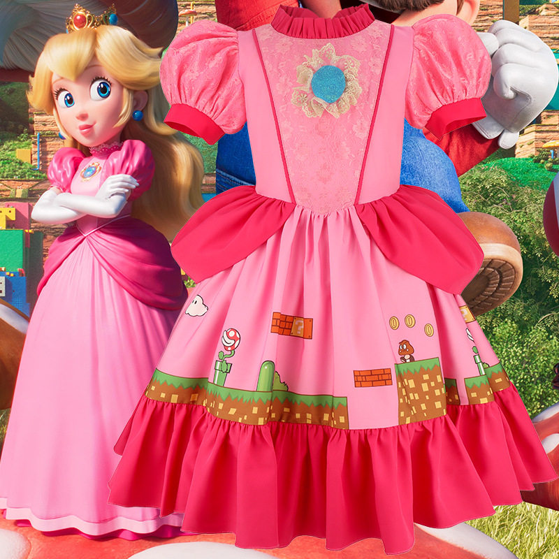 超级马力欧动画人物扮演服马里奥碧姬公主裙桃子超萌蓬蓬演出礼服