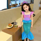 夏季 女童美人鱼公主裙小女孩沙滩海边游玩裙子鱼尾表演服漂亮衣服