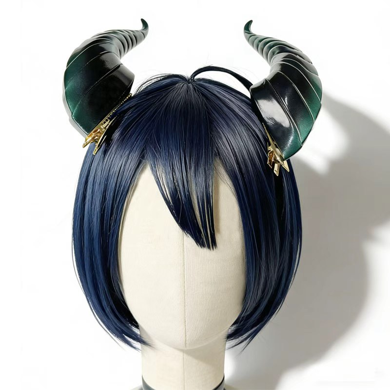 迪士尼扭曲仙境Malleus角沉睡魔咒马里乌斯cosplay角头饰假发