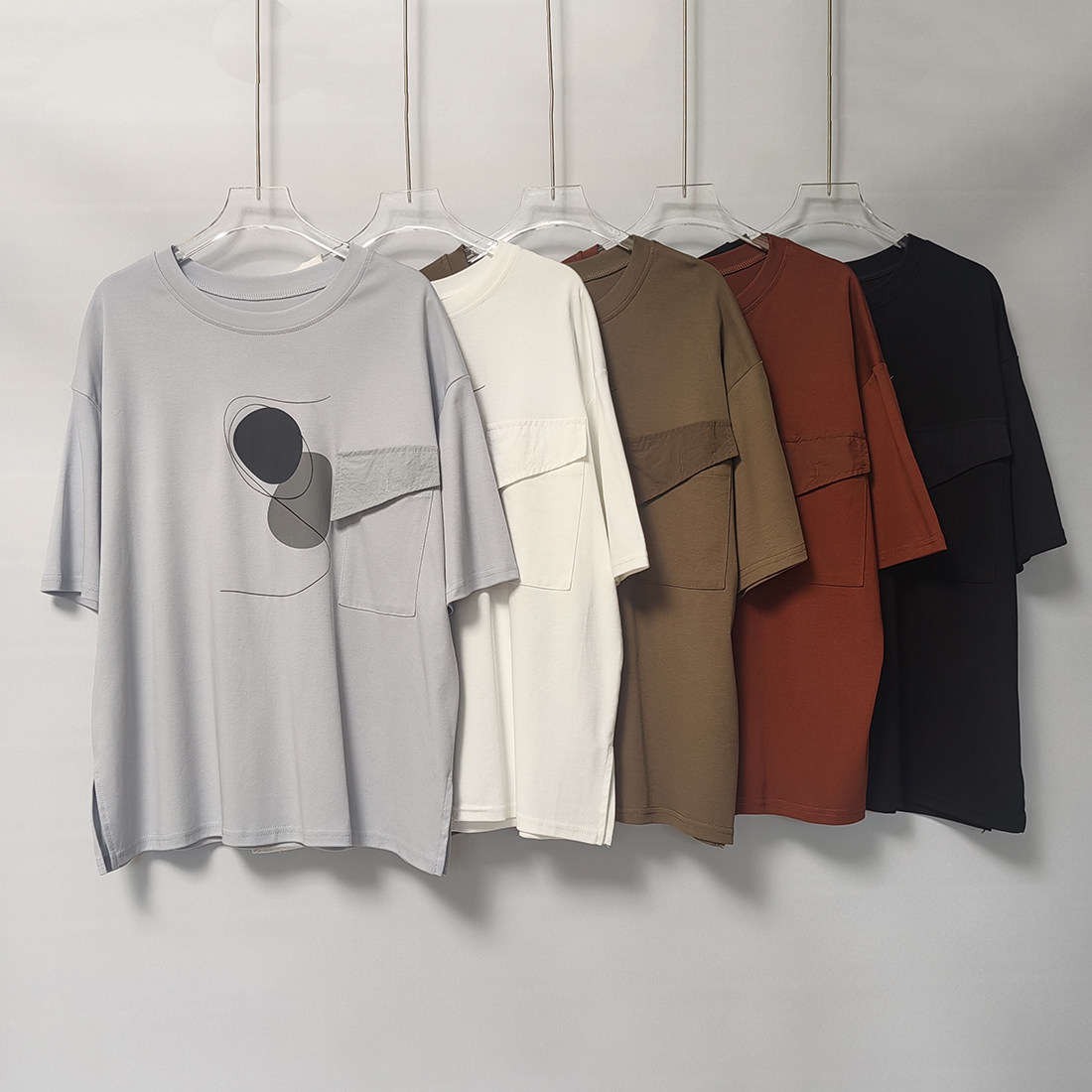 设计感印花正肩短袖T恤女2026春夏新款大码胖mm宽松遮肚欧货上衣