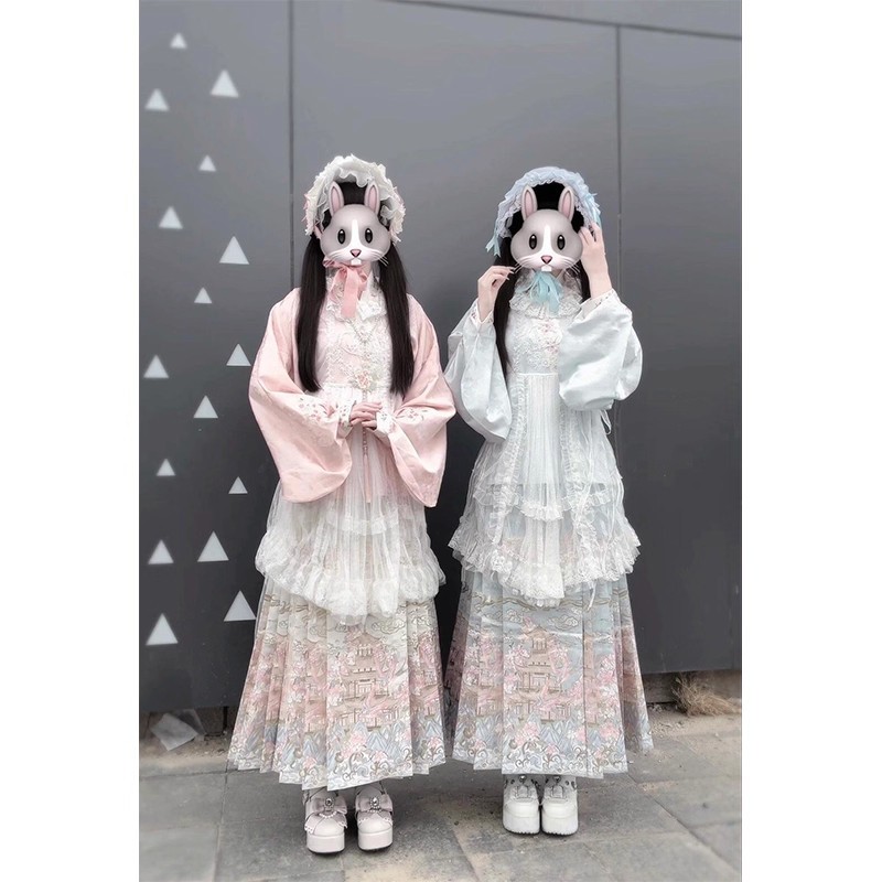 汉洋折衷汉服女明制琵琶袖交领上衣马面裙洛丽塔Iolita裙甜美优雅