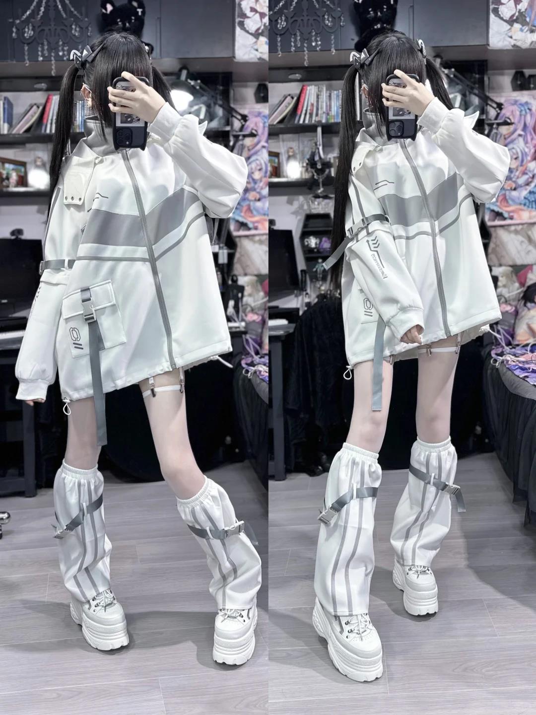 美式撞色二次元运动套装外套潮流可爱亚文化量产型冲锋衣