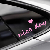 nice day英文治愈车贴汽车玻璃车身车尾三角窗装 饰电动车表面贴纸