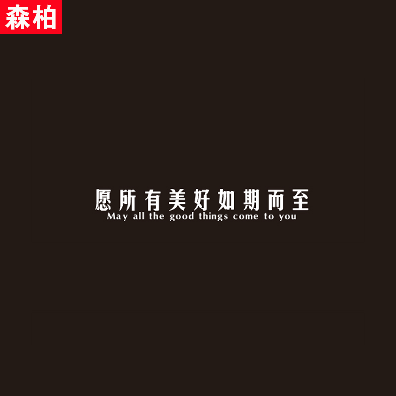 愿所有美好如期而至文字定制车贴个性创意后档反光