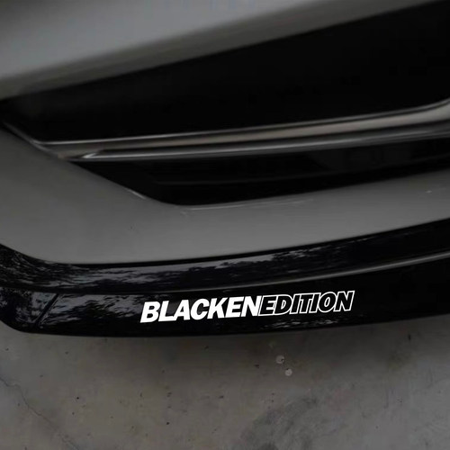 前铲贴Black英文黑武士改装车贴