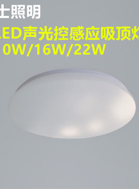 雷士照明智能吸顶灯LED过道走廊楼梯道玄关声控灯感应灯10W16W22W