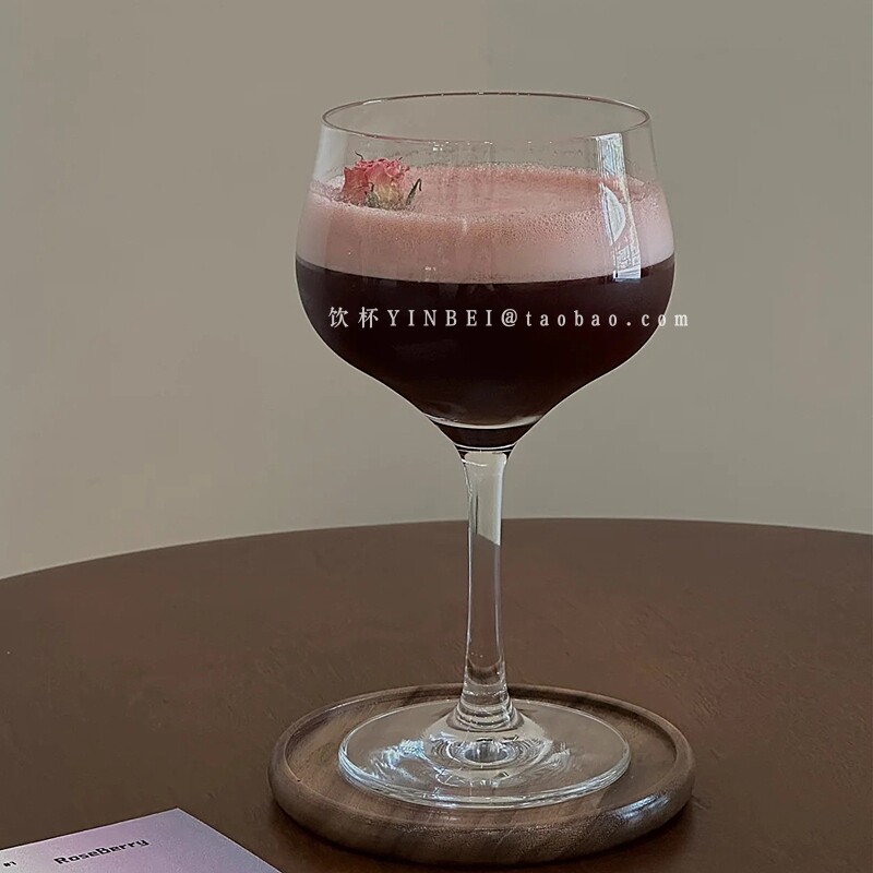 古典ins特调气泡鸡尾酒杯圆形玻璃大肚啤酒杯高脚杯红酒葡萄酒杯