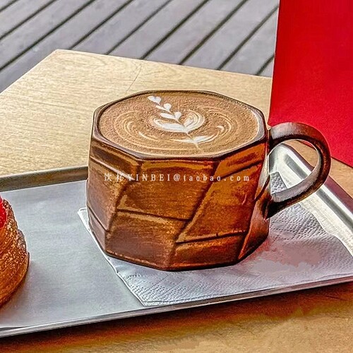 日式复古陶瓷拿铁咖啡杯