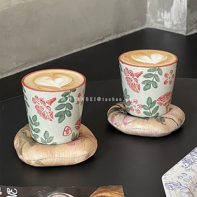 dirty复古喇叭花卡布奇诺拉花杯