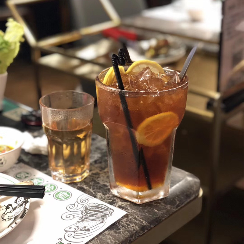 ins风餐厅玻璃水果茶莫吉托杯