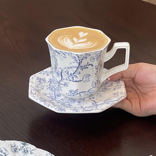 法式复古藤曼花咖啡杯碟