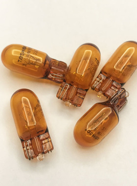 东芝汽车灯泡WY5W T10琥珀黄色橙色侧转向灯12V翼子板灯泡12396