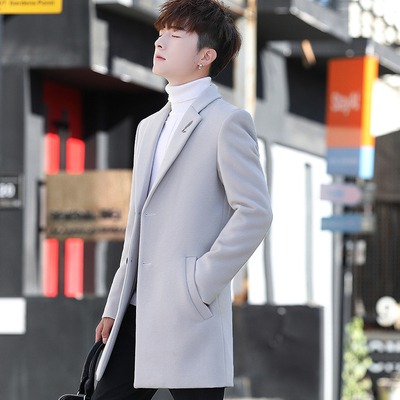 男士风衣2025秋冬季新款中长款毛呢子大衣男韩版潮流修身英伦外套
