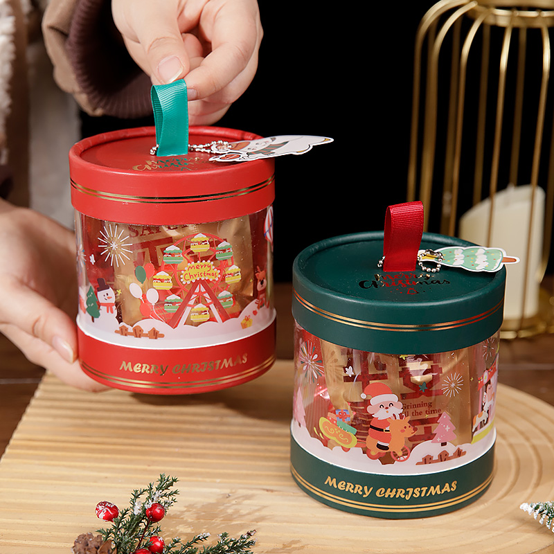 平安夜苹果手提礼盒透明半球圣诞节抱抱桶礼物包装盒礼品空盒子