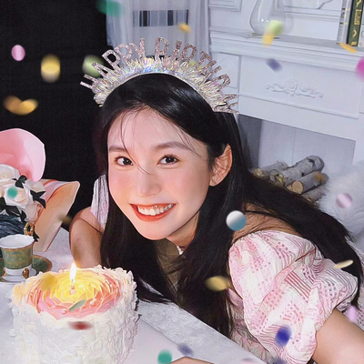 彩色闪亮发箍网红装扮装饰Happybithday儿童头箍生日帽生日派对