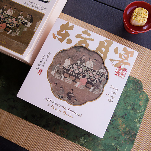 东方月宴中秋月饼礼盒名画开窗高档月饼空盒企业商务送礼流心月饼