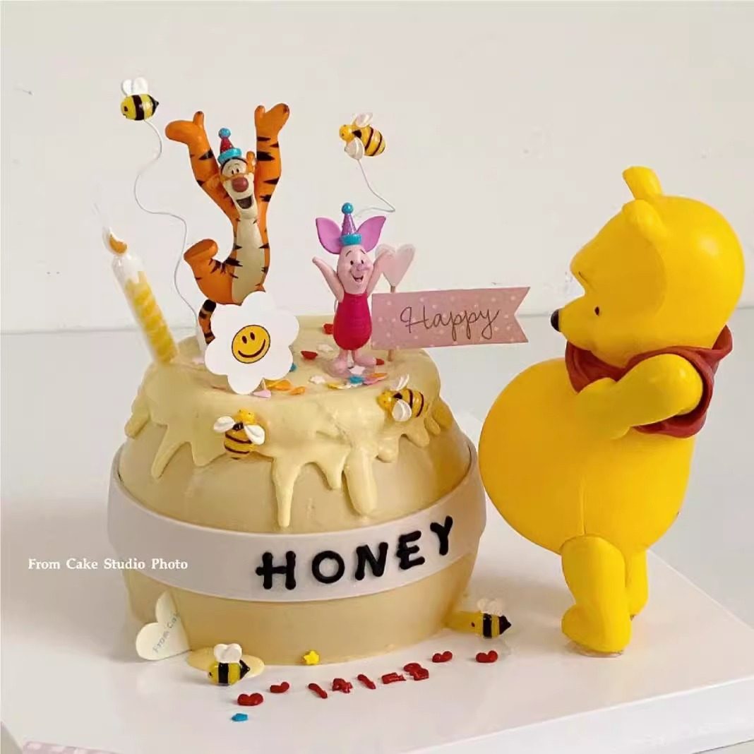 网红生日蛋糕装饰摆件卡通大肚维尼熊跳跳虎孕妇生日蛋糕派对插件,节庆用品/礼品,节日装扮用品,淘宝优惠券,粉丝福利购,淘宝优惠卷