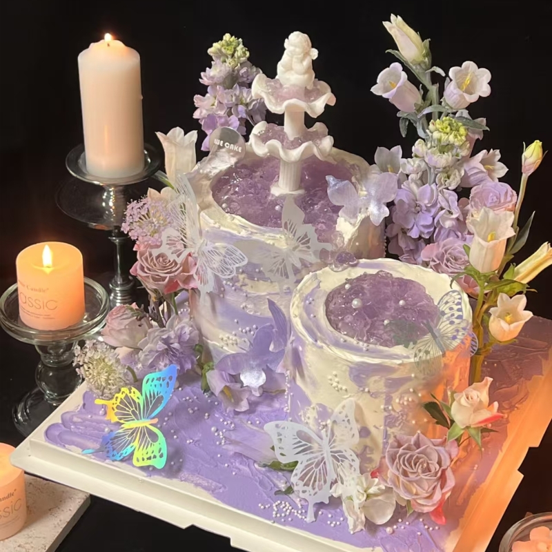 网红唯美莫乃特花园蛋糕装饰