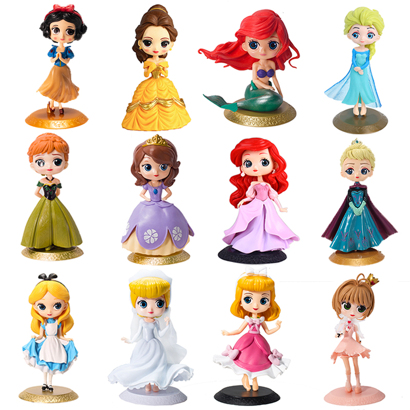 卡通公主生日蛋糕装饰摆件白雪爱莎公主美人鱼灰姑娘女孩烘焙配件