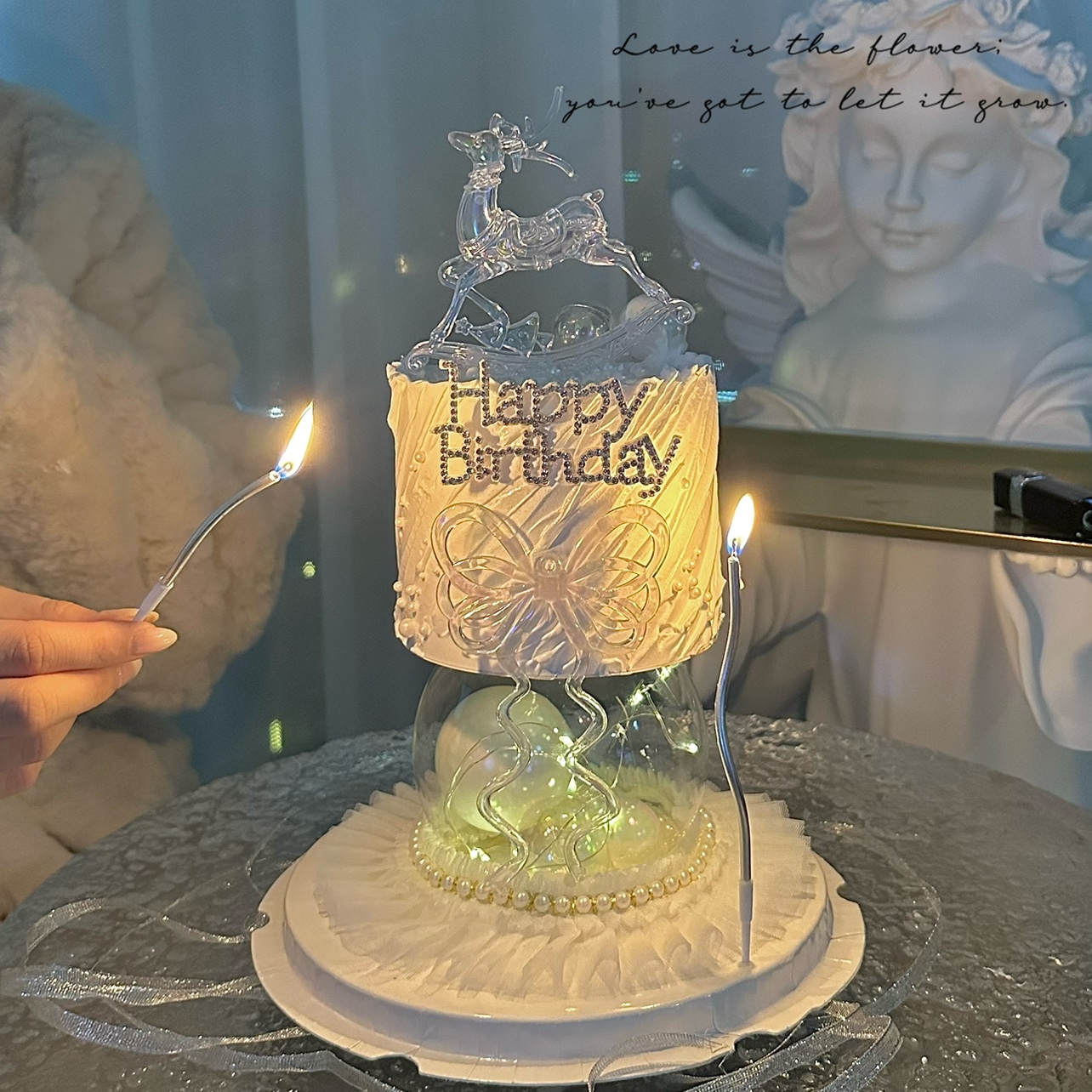 抱抱酱悬浮麋鹿水晶球蛋糕