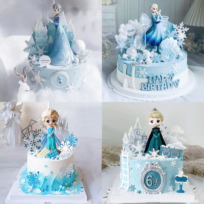 冰雪女王爱莎公主蛋糕装饰摆件