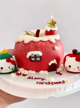 2026网红圣诞节苹果kt猫蛋糕装饰圣诞树hellokitty烘焙甜品屋插件