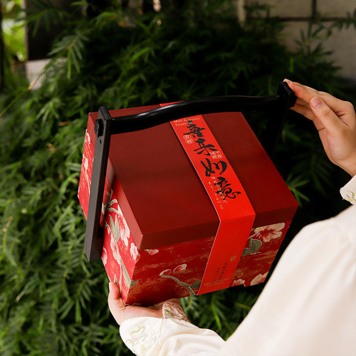 中秋节新款高级感中式国风流心月饼礼盒包装盒高档烘焙礼品空盒子