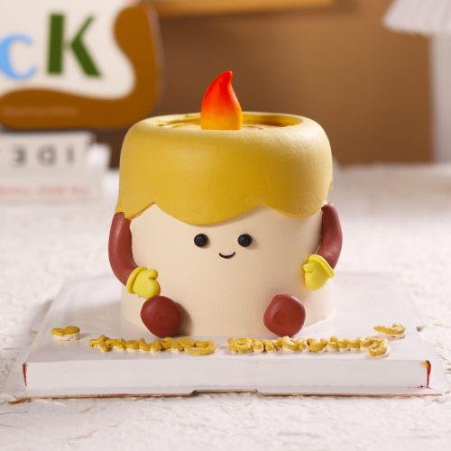 网红jellycat玩偶儿童生日蛋糕装饰摆件软陶火苗蜡烛烘焙装扮插件