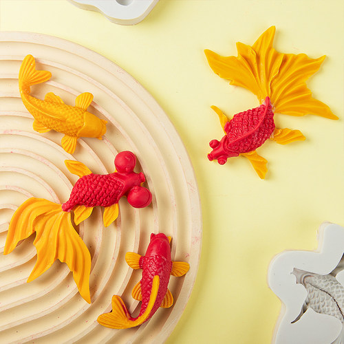 锦鲤巧克力硅胶模具鲤鱼蛋糕