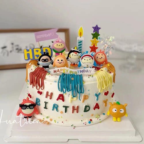 蛋仔派对蛋糕装饰摆件