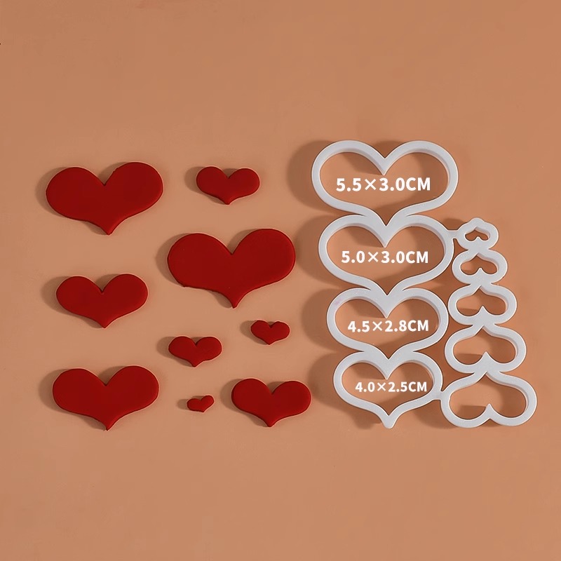 爱心造型模具翻糖压模花边心形模型切模蛋糕曲奇饼干烘焙DIY模具w