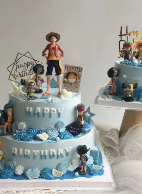 生日蛋糕装饰摆件动漫卡通海贼王