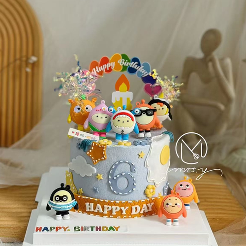 小红书同款蛋仔派对蛋糕装饰蛋仔合集儿童男孩女孩生日烘焙装扮