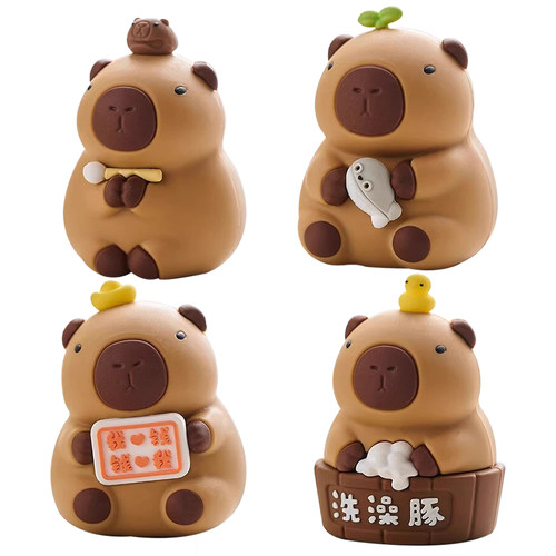 卡皮巴拉猪猪水豚鼠蛋糕装饰摆件