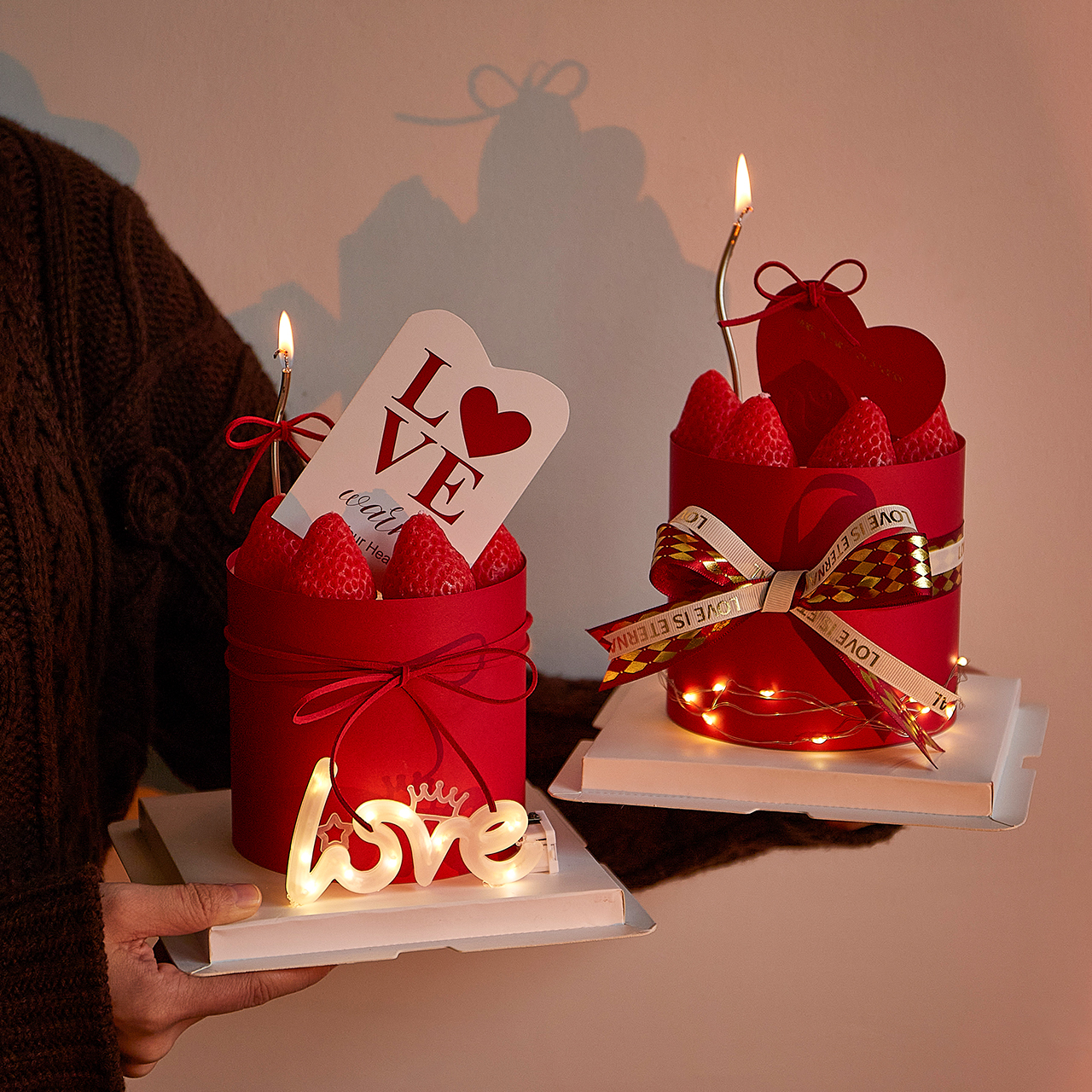 情人节蛋糕装饰红色围边