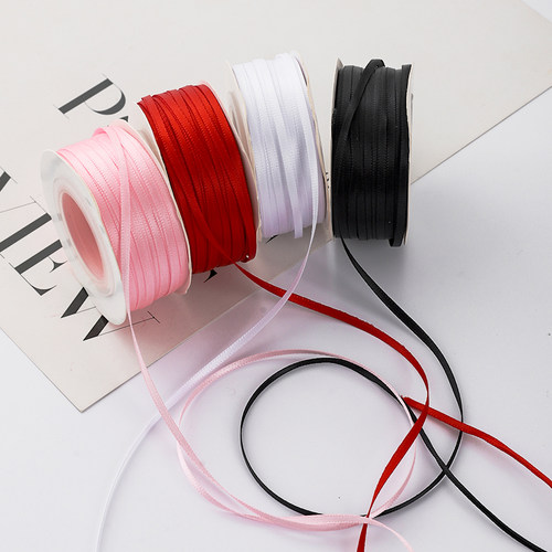 3毫米双面细丝带织带蝴蝶结蛋糕装饰礼品包装彩带绸缎带3mm丝带m