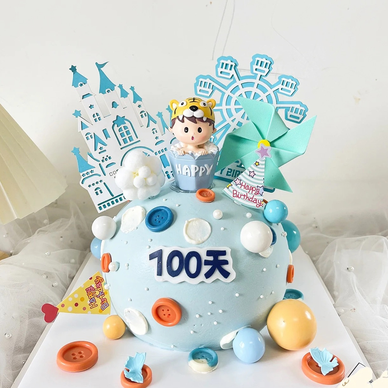 生肖小虎宝宝蛋糕装饰摆件