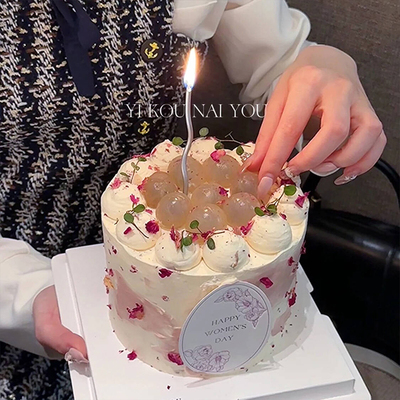 网红简约碎玫瑰花瓣蛋糕装饰闺蜜女神女生日甜品台派对烘焙插件