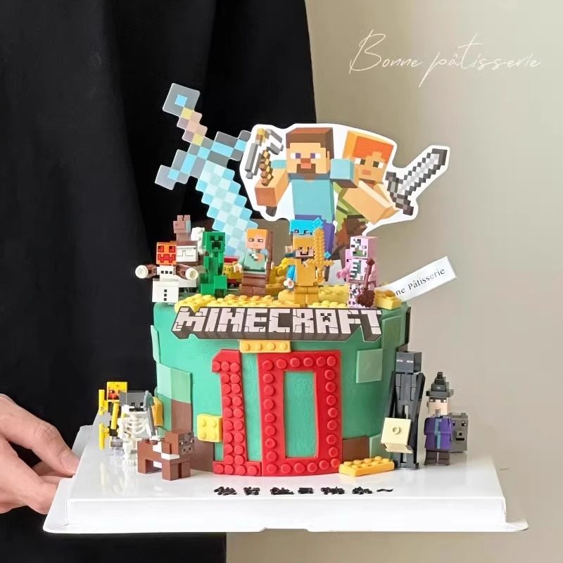 我的世界蛋糕装饰摆件人偶史蒂夫积木插牌男孩生日甜品装扮插件z,节庆用品/礼品,节日装扮用品,淘宝优惠券,粉丝福利购,淘宝优惠卷
