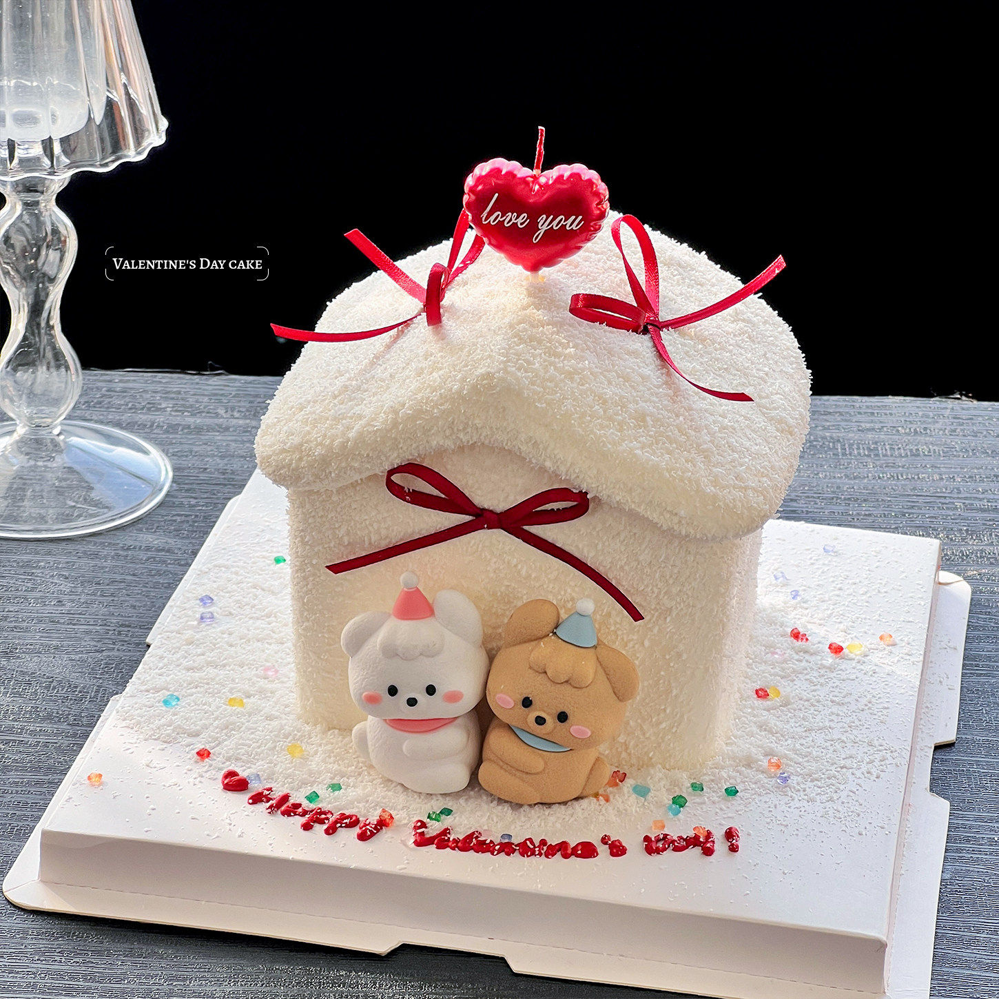214情人节雪屋蛋糕装饰可爱修狗摆件爱心love告白蜡烛小房子装扮,节庆用品/礼品,节日装扮用品,淘宝优惠券,粉丝福利购,淘宝优惠卷