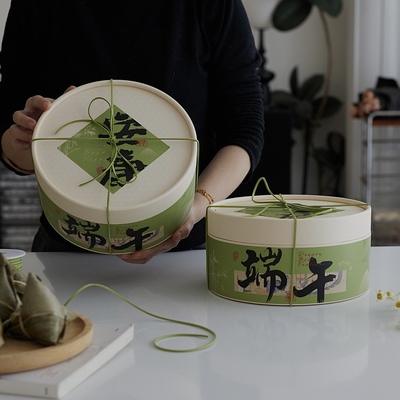 2025创意端午节礼品盒粽子礼盒高档外包装手提礼品盒木纹空盒子