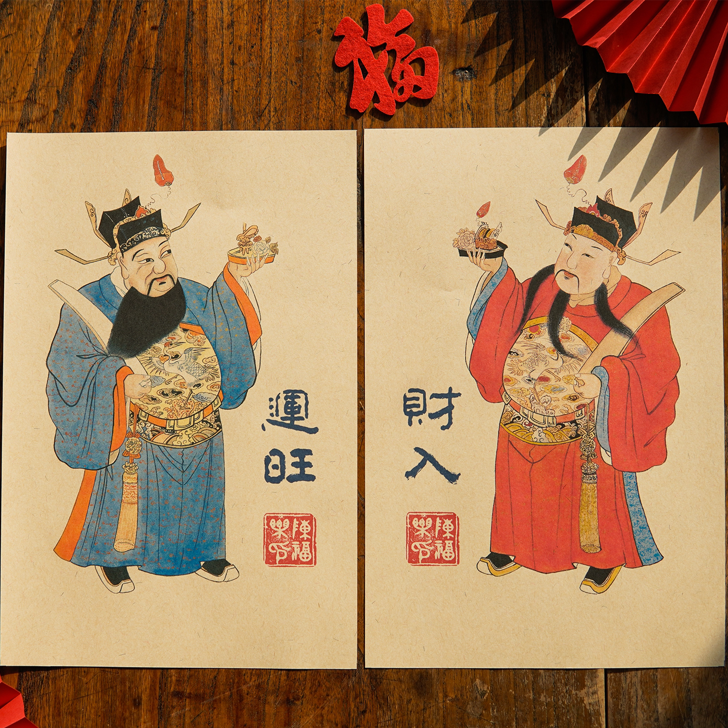 秦琼敬德门神传统年画2026马年春节过年贴纸贴画挂画入户门新门将