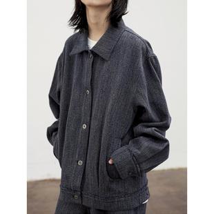 WATEREVER |「清影」复古蓝色毛边短款牛仔夹克 不褪色水洗外套