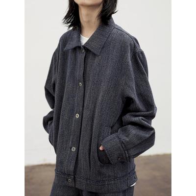 「清影」复古毛边牛仔夹克
